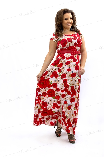 Шелковое женское платье с цветочным принтом 281e